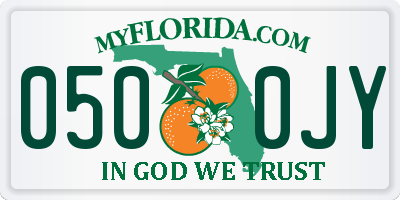 FL license plate 0500JY