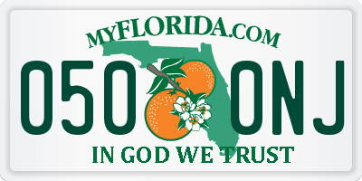 FL license plate 0500NJ