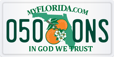 FL license plate 0500NS