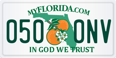 FL license plate 0500NV