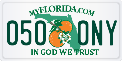 FL license plate 0500NY