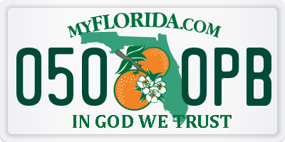 FL license plate 0500PB