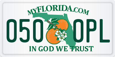 FL license plate 0500PL
