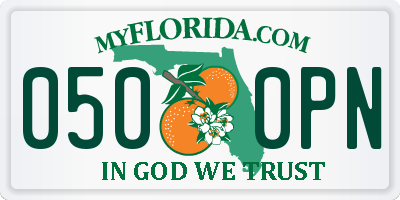 FL license plate 0500PN