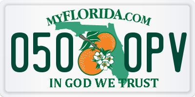 FL license plate 0500PV