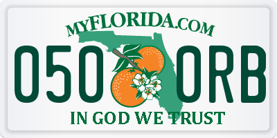 FL license plate 0500RB