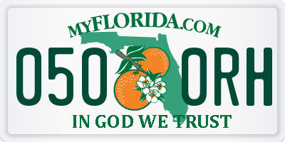 FL license plate 0500RH