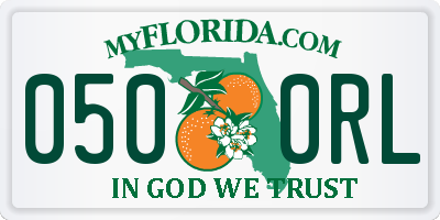 FL license plate 0500RL