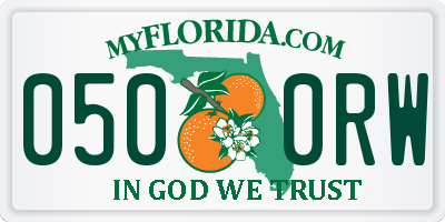 FL license plate 0500RW