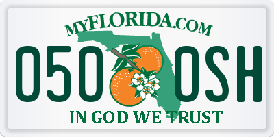 FL license plate 0500SH