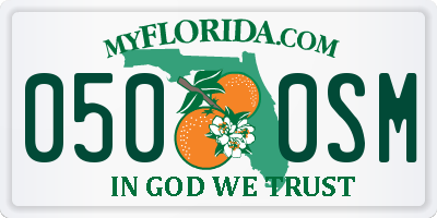 FL license plate 0500SM
