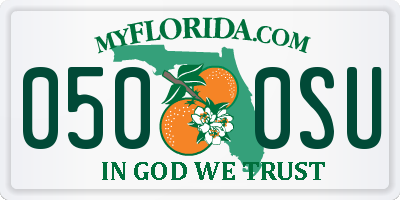 FL license plate 0500SU
