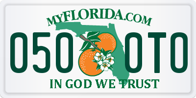 FL license plate 0500TO