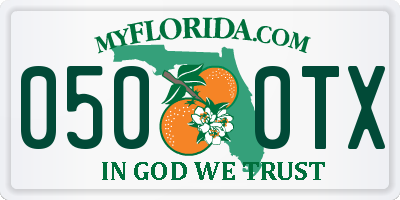 FL license plate 0500TX
