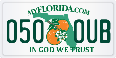 FL license plate 0500UB