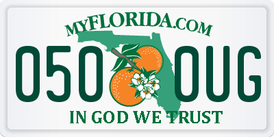 FL license plate 0500UG