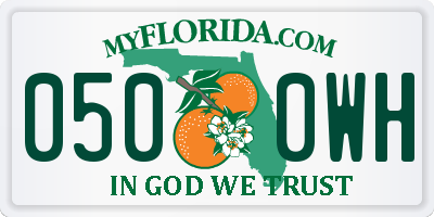 FL license plate 0500WH