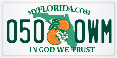 FL license plate 0500WM