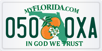 FL license plate 0500XA
