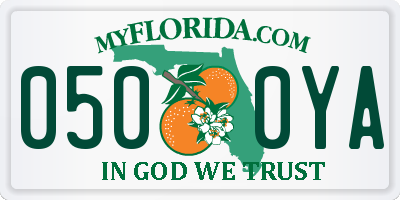 FL license plate 0500YA