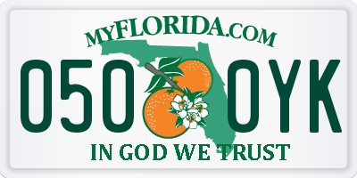 FL license plate 0500YK