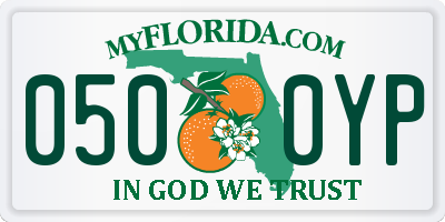 FL license plate 0500YP