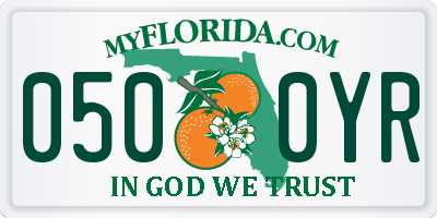 FL license plate 0500YR