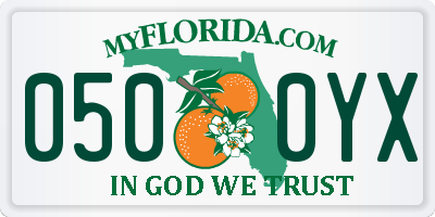 FL license plate 0500YX