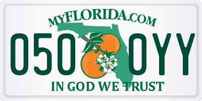 FL license plate 0500YY