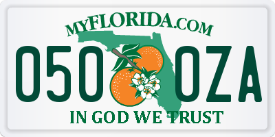 FL license plate 0500ZA