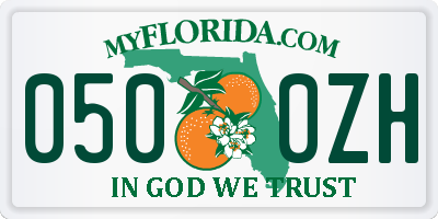 FL license plate 0500ZH