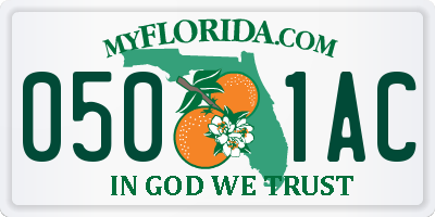 FL license plate 0501AC