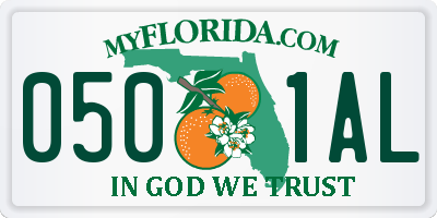 FL license plate 0501AL