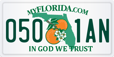 FL license plate 0501AN