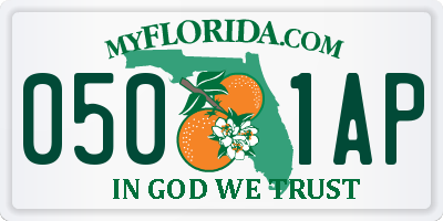 FL license plate 0501AP