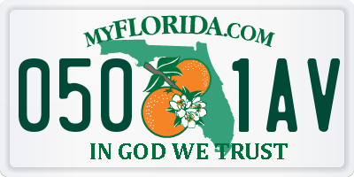 FL license plate 0501AV