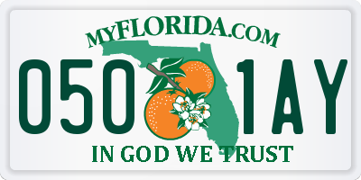 FL license plate 0501AY