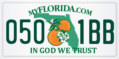 FL license plate 0501BB