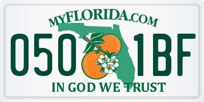 FL license plate 0501BF