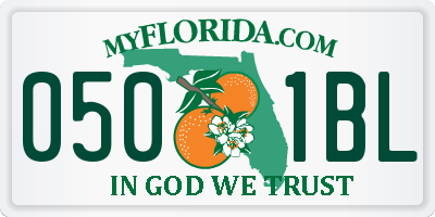 FL license plate 0501BL