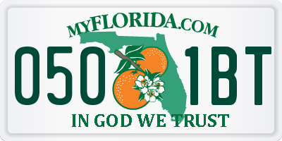 FL license plate 0501BT