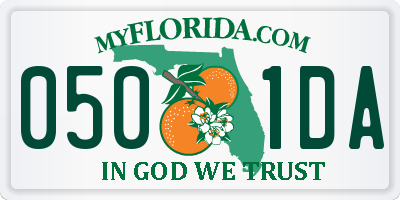 FL license plate 0501DA