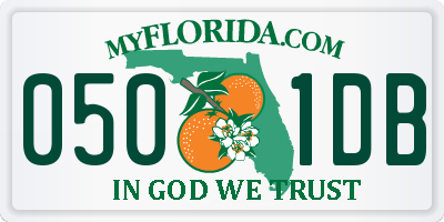 FL license plate 0501DB