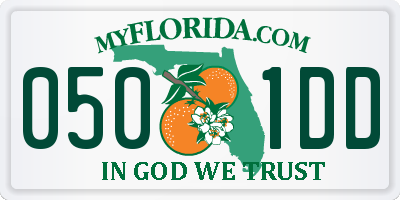 FL license plate 0501DD