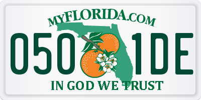 FL license plate 0501DE