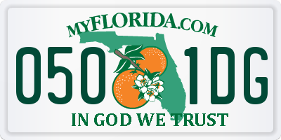 FL license plate 0501DG