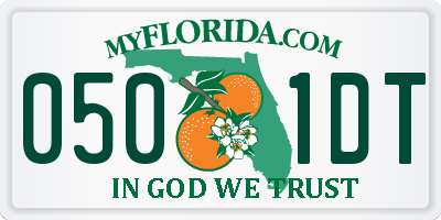 FL license plate 0501DT