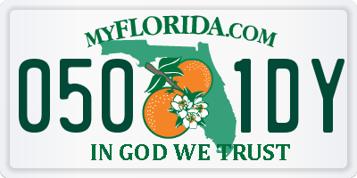 FL license plate 0501DY