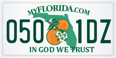 FL license plate 0501DZ