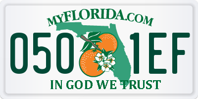 FL license plate 0501EF
